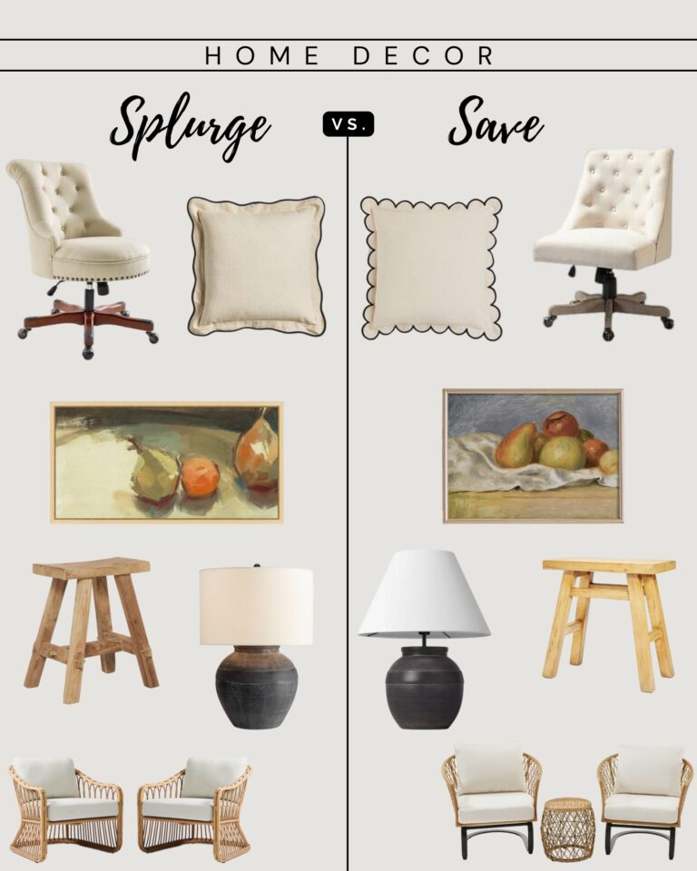 Splurge vs. Save Home Decor