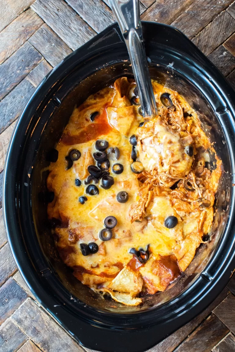 Slow Cooker Chicken Enchilada Casserole